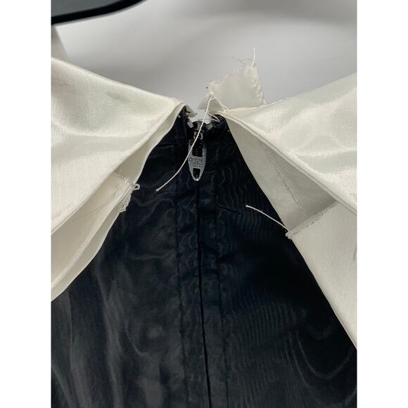 UNBRANDED Women's Black-White Pleated Shoulder Dress SZ S - Picture 9 of 11